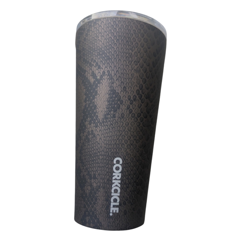 Corkcicle Brown Snakeskin Print Insulated Tumbler